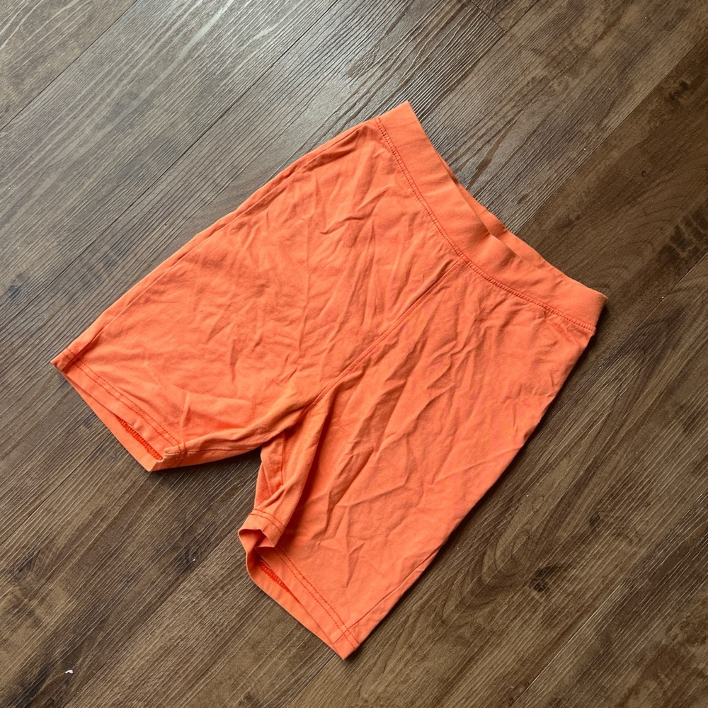 Peach orange biker shorts